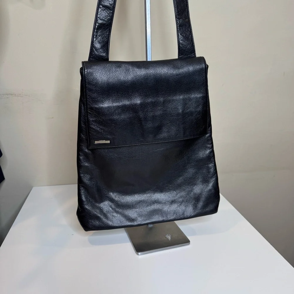 Perlina New York Black Leather Shoulder Bag